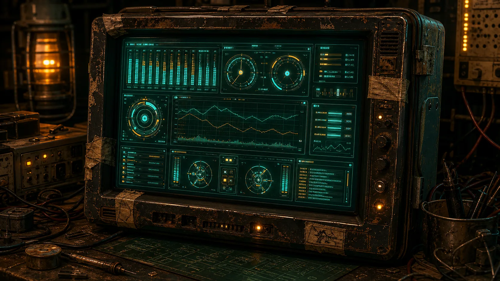 Rustpunk telemetry cockpit